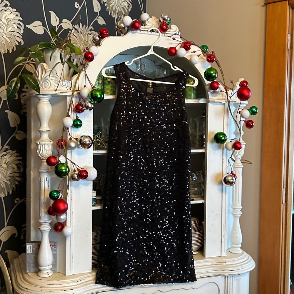 Press black sequin mini dress